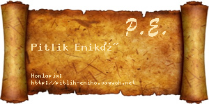 Pitlik Enikő névjegykártya